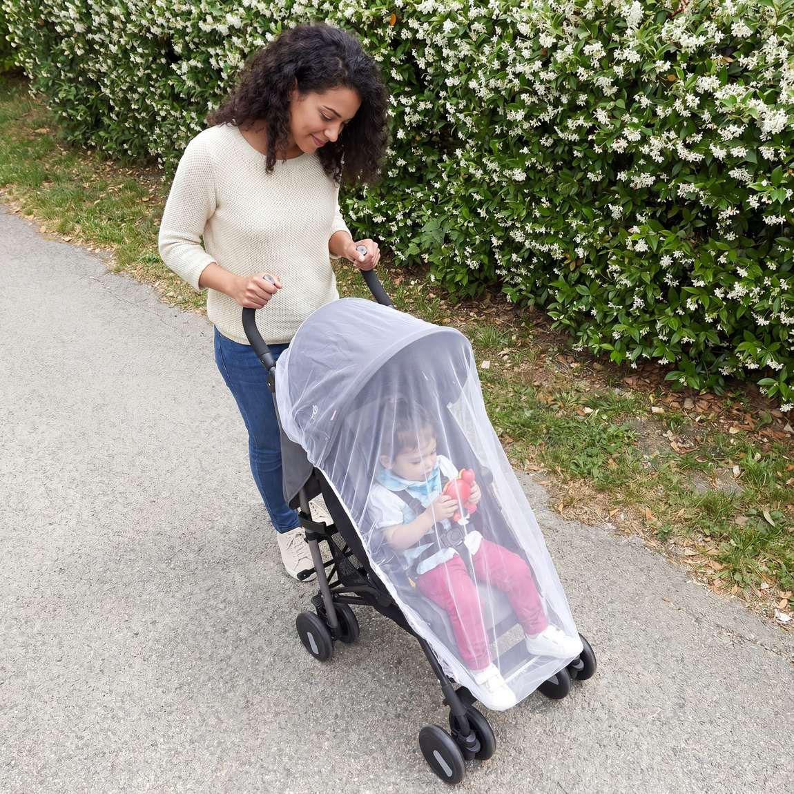 Mosticare Bambino Carello untreated pram net over a pushchair