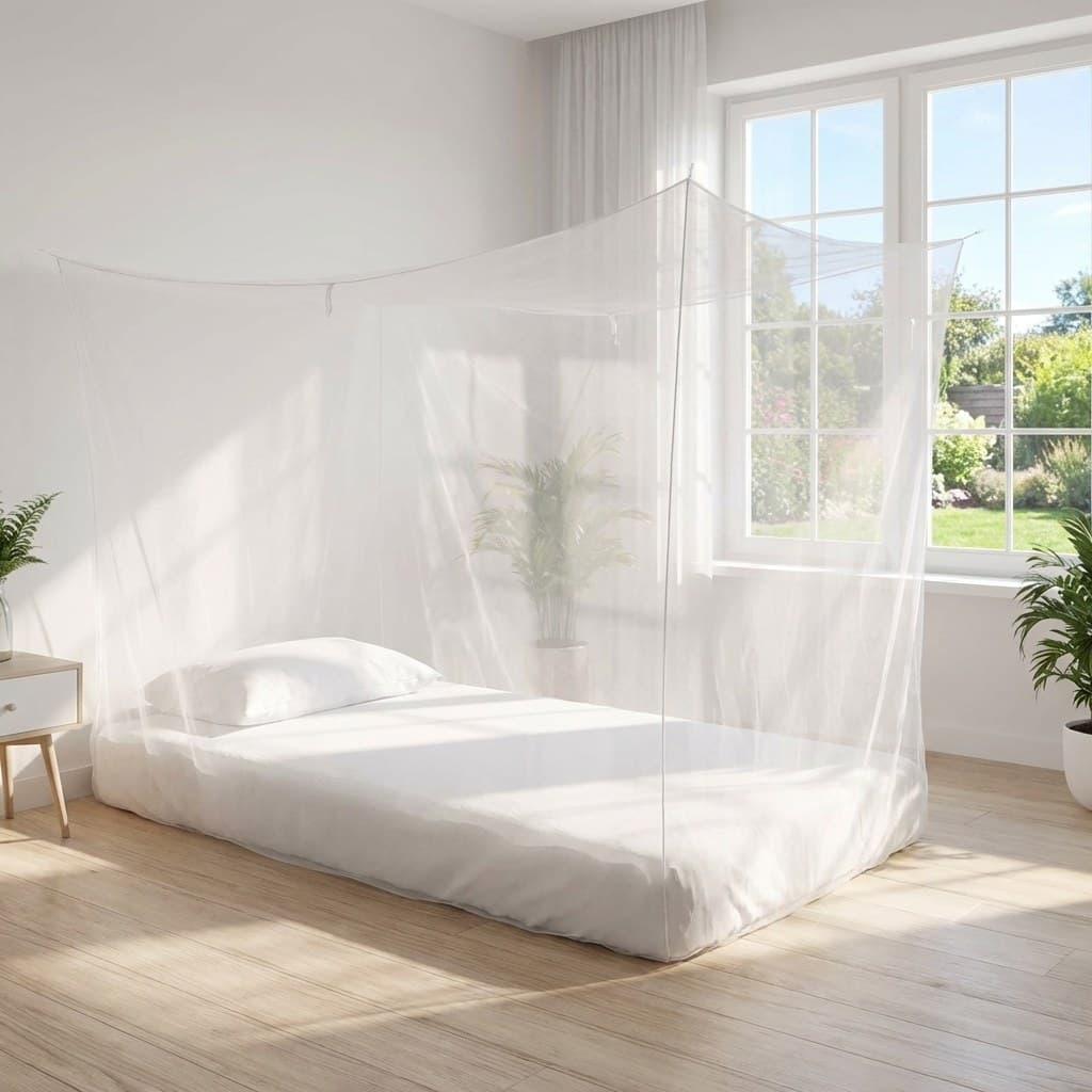 Mosticare Cubo Uno box canopy over a single bed