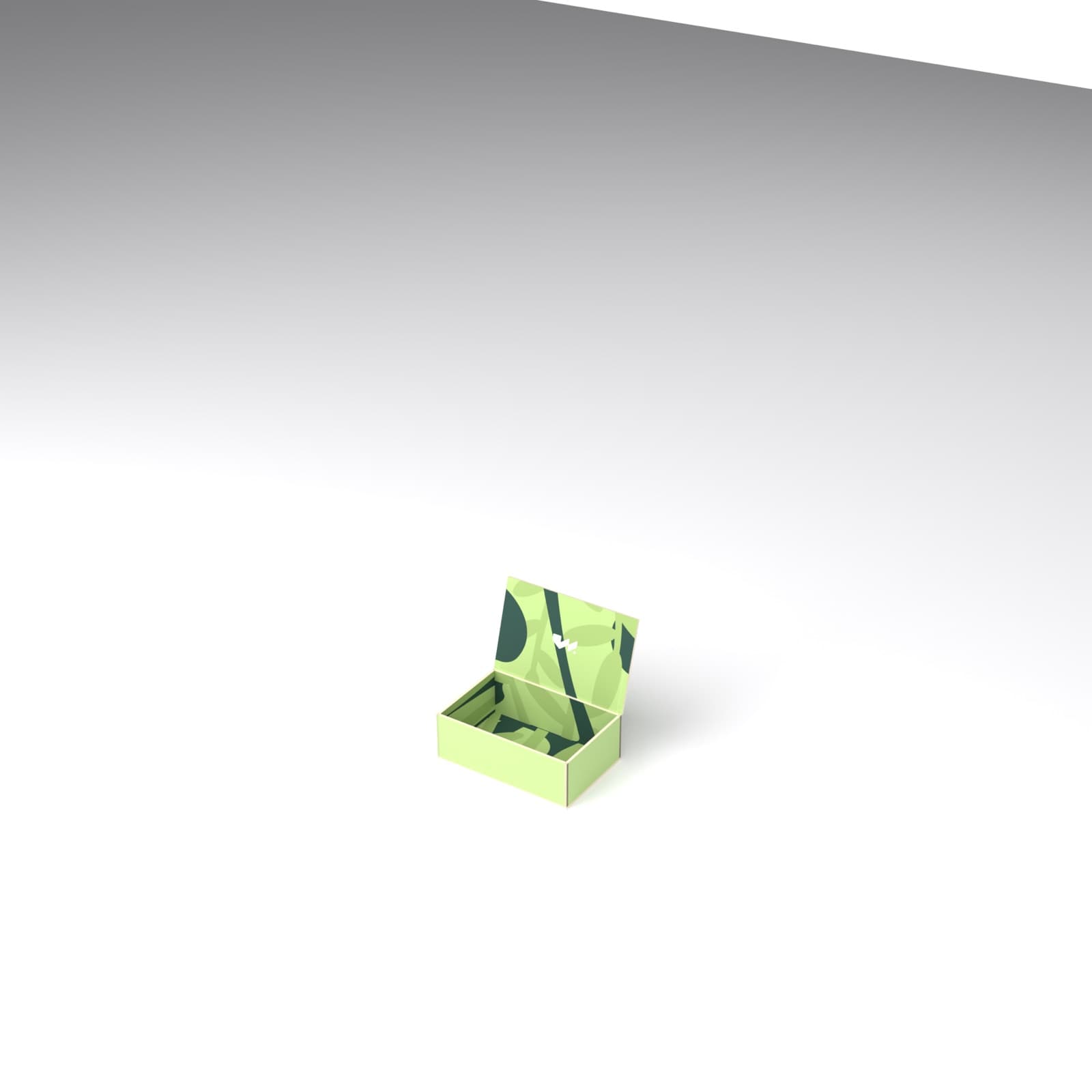 Mosticare Volto Medio packaging, open box revealing the printed interior